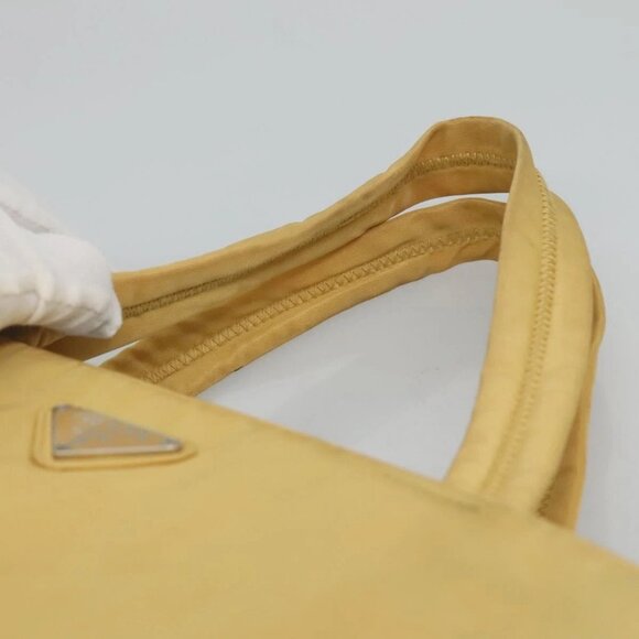 PRADA Hand Bag Nylon Yellow Silver Auth - Picture 9 of 16